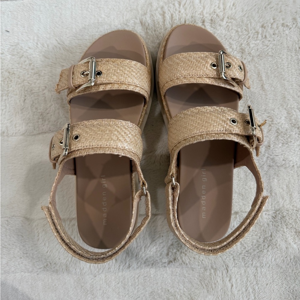 Madden Girl Natural Tan Woven Espadrille Platform Sandals